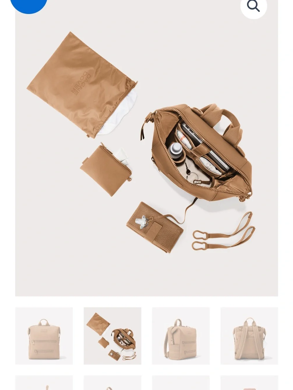 Dagne Dover Indi Diaper Backpack Camel Med NWT